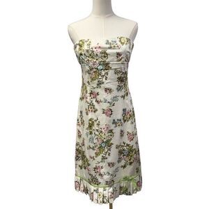 Vintage Y2K Ruth Strapless Floral Dress Womens 6 Garden‎ wedding preppy coquette